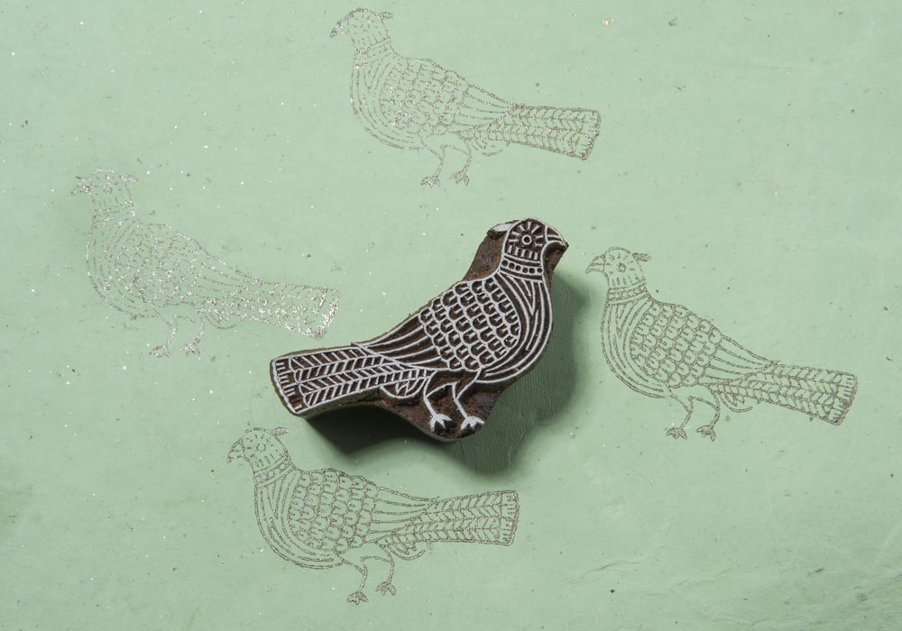 bird wooden printing block
