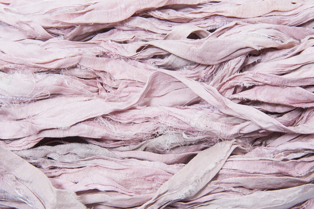 Baby Pink sari silk ribbon