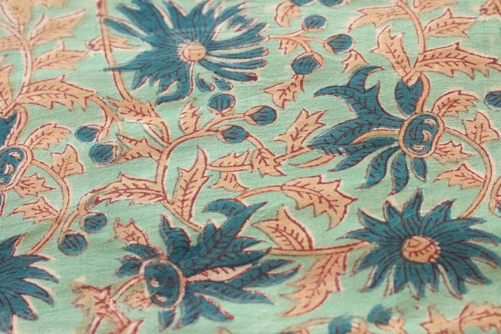 Hand block printed fabric