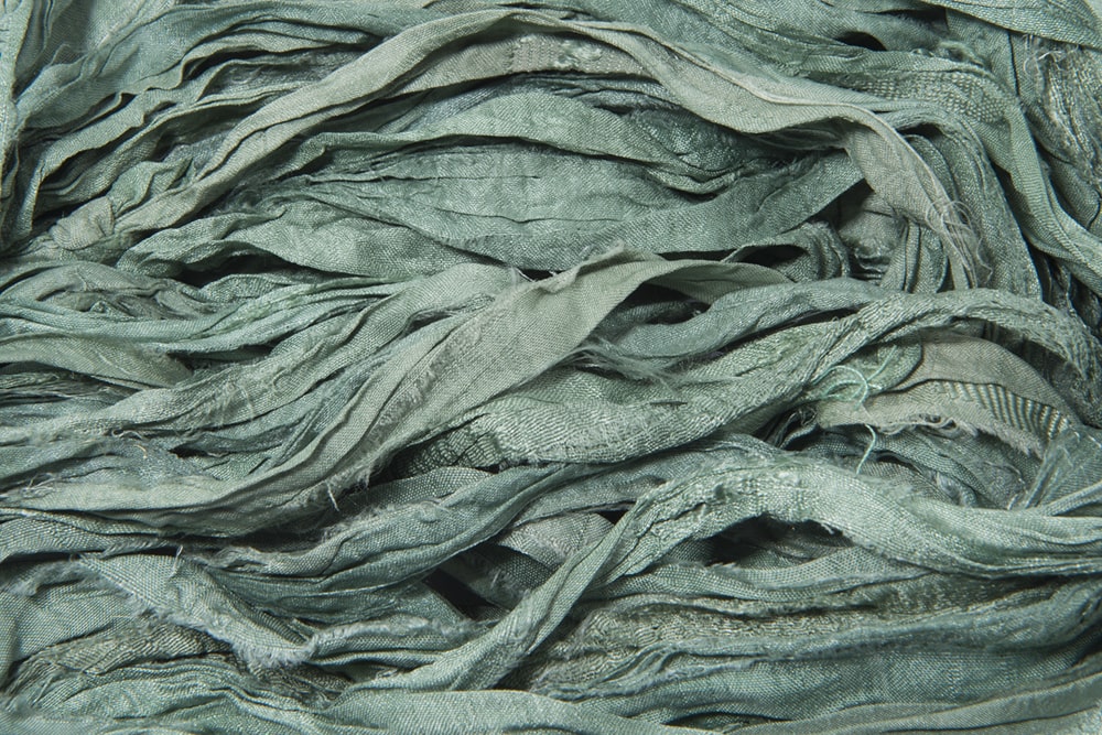 Green sari silk ribbon
