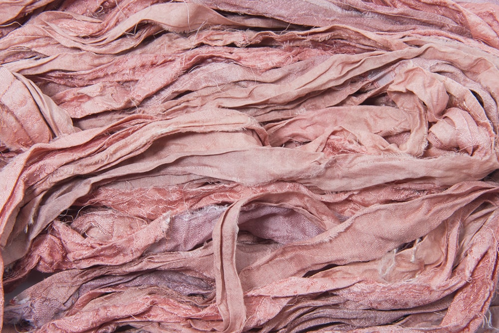 Pink sari silk ribbon