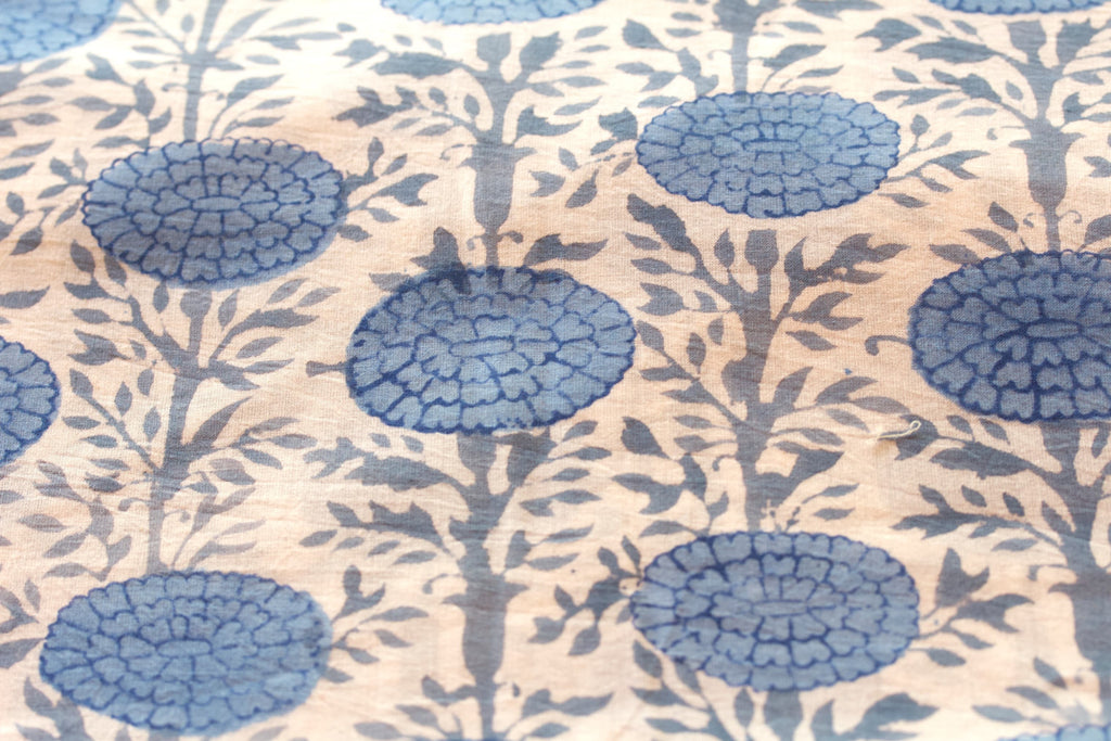 Hand block printed fabric