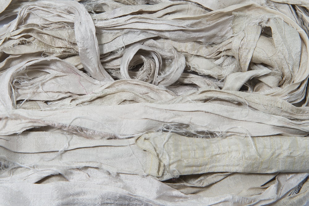 Ivory sari silk ribbon