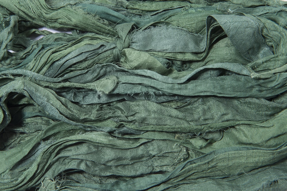 Forest Green sari silk ribbon