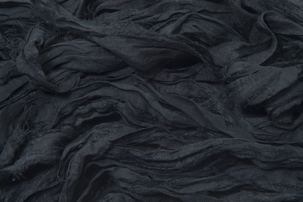 Black sari silk ribbon
