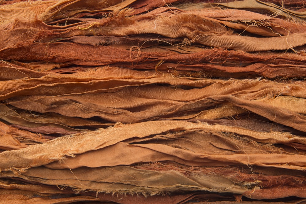 Orange sari silk ribbon