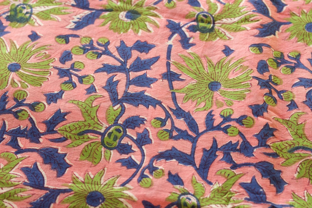 Hand block printed fabric