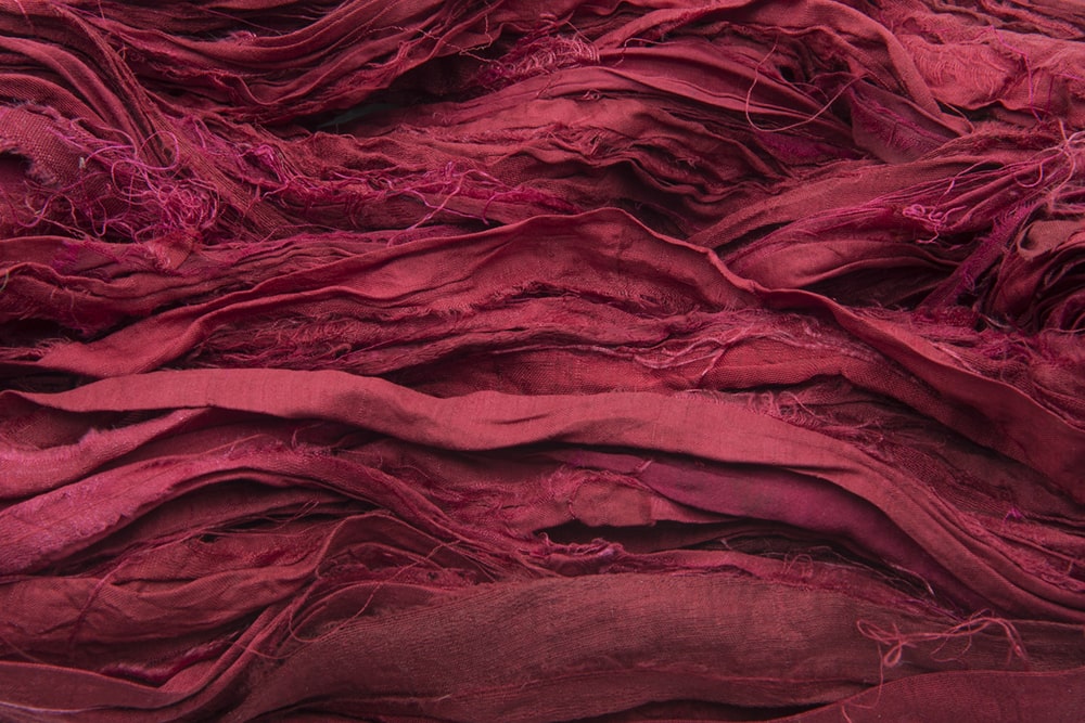 Red sari silk ribbon
