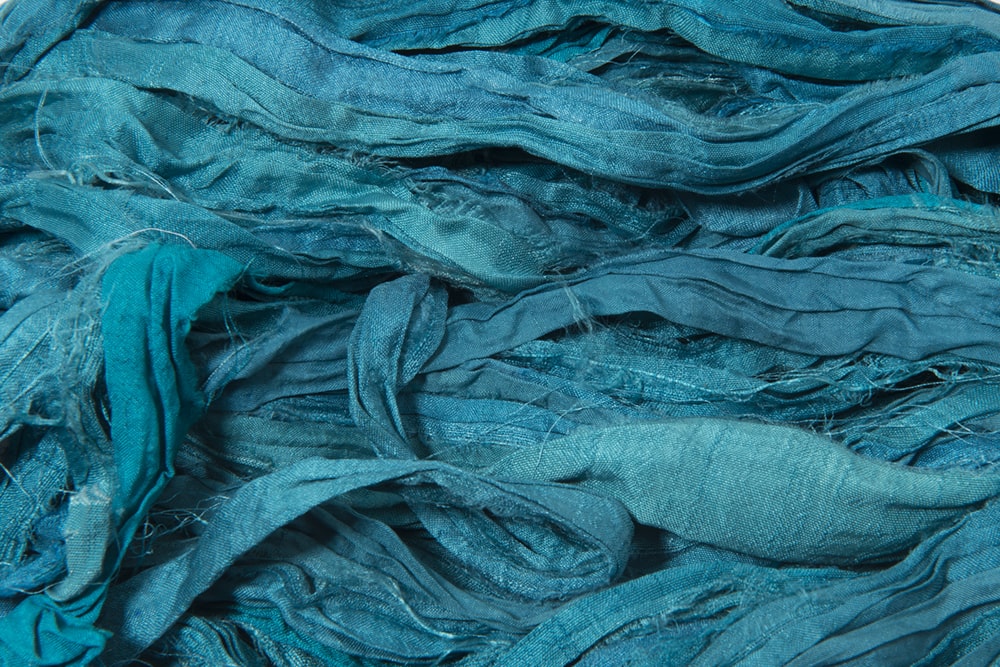 Turquoise sari silk ribbon