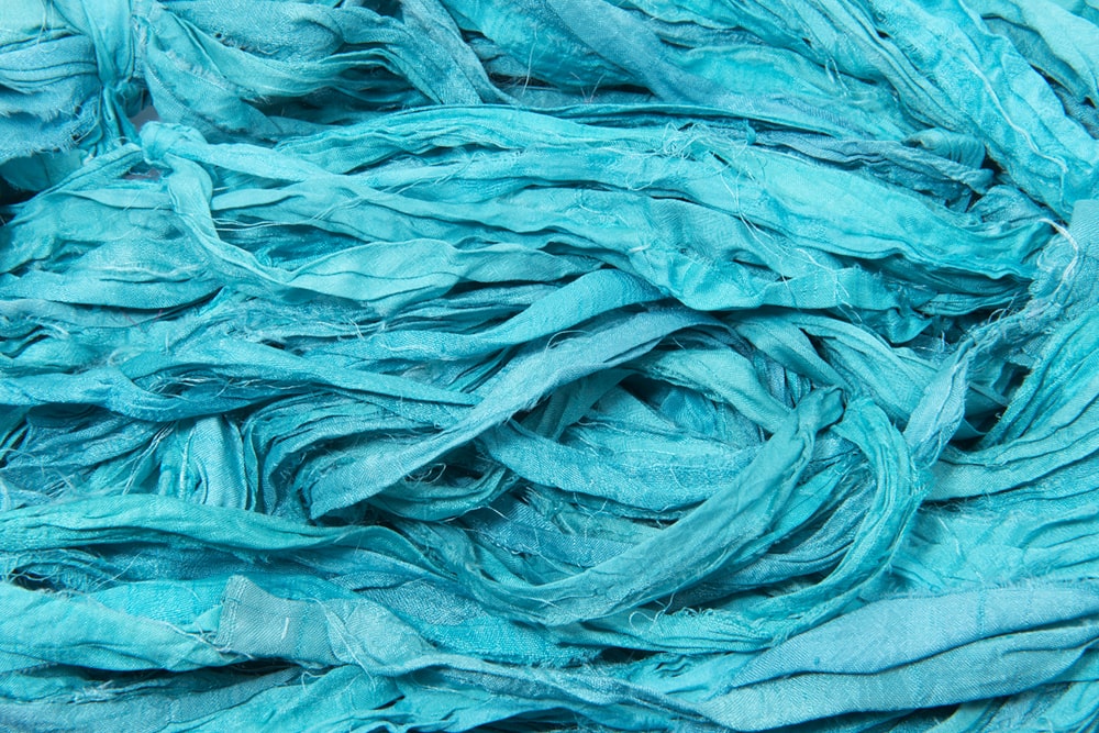 Turquoise sari silk ribbon