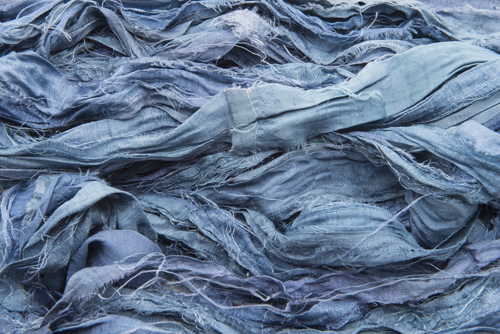 Light Blue sari silk ribbon