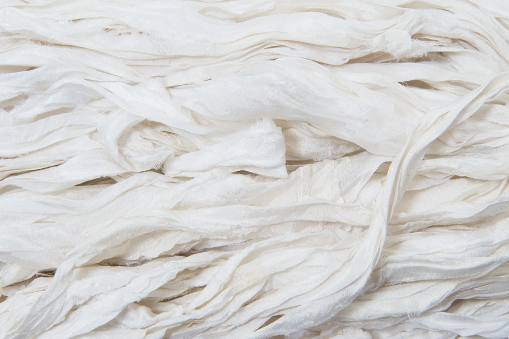 White sari silk ribbon