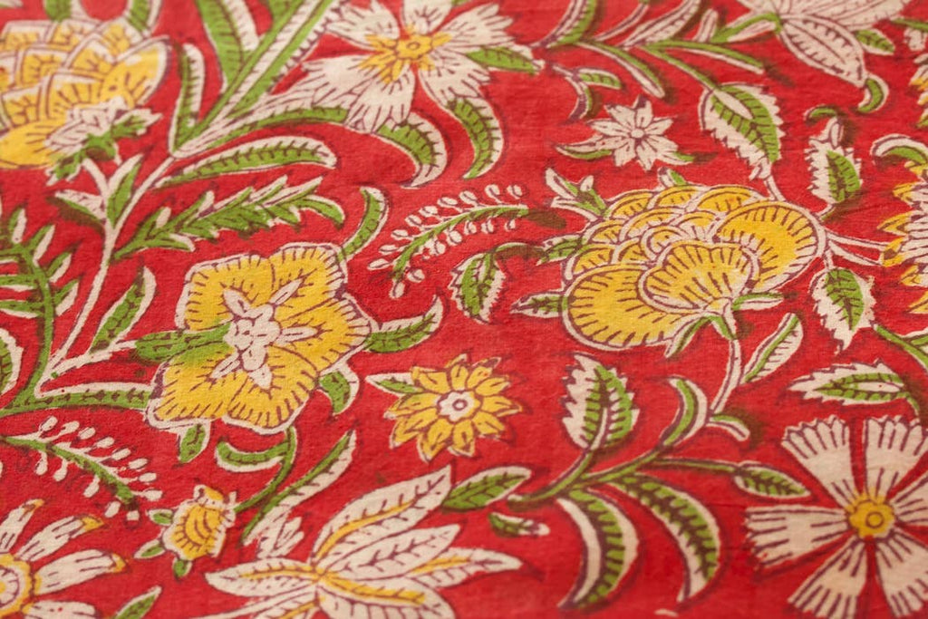 Hand block printed fabric