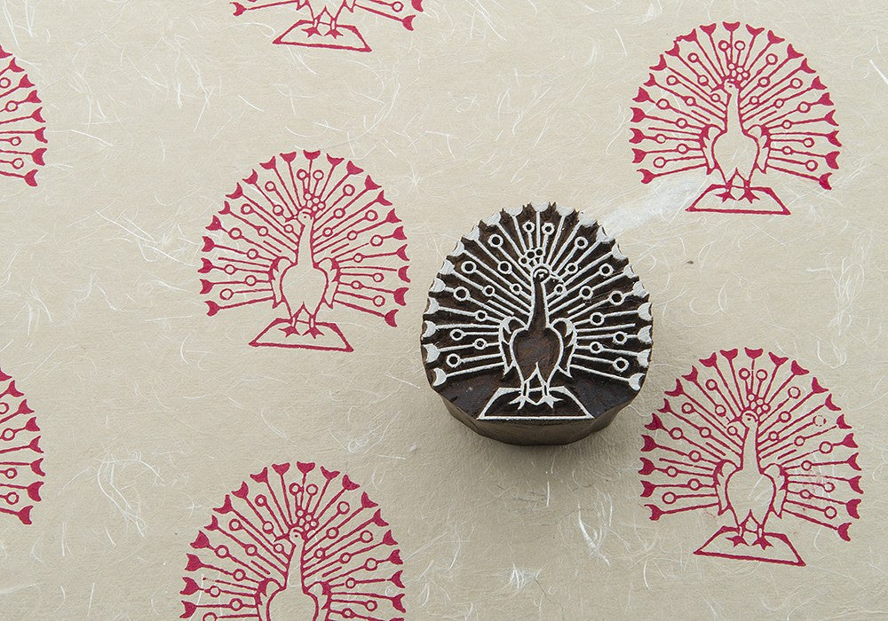 hand carved wooden printing block