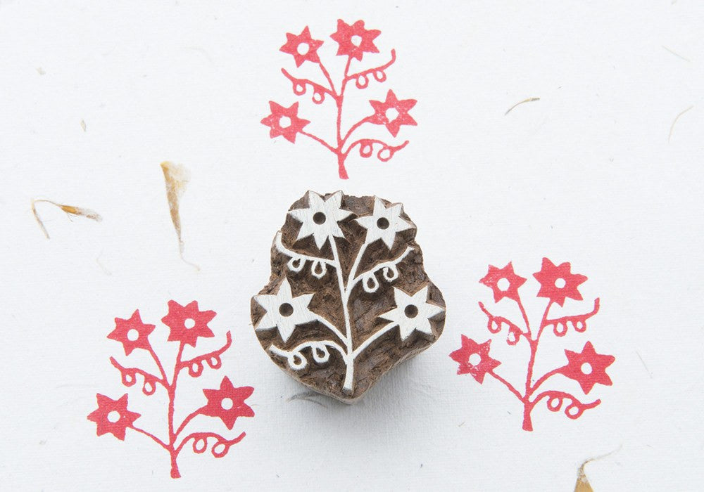 Bunch of Flowers wooden printing block