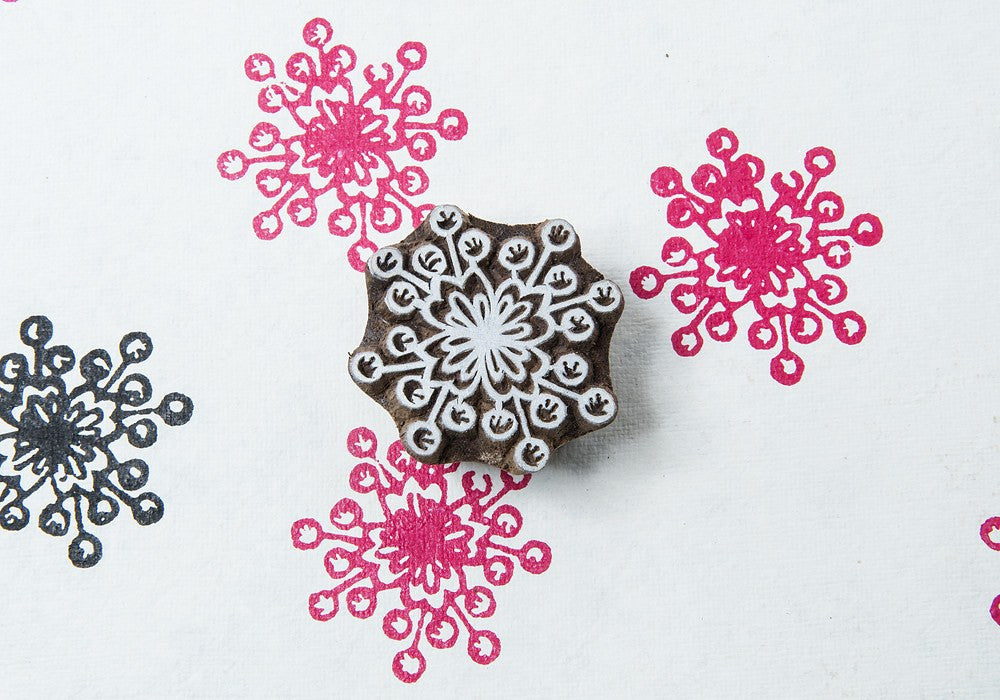 hand carved wooden printing block