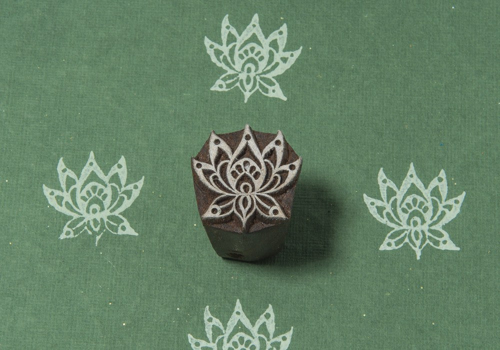 hand carved wooden printing block