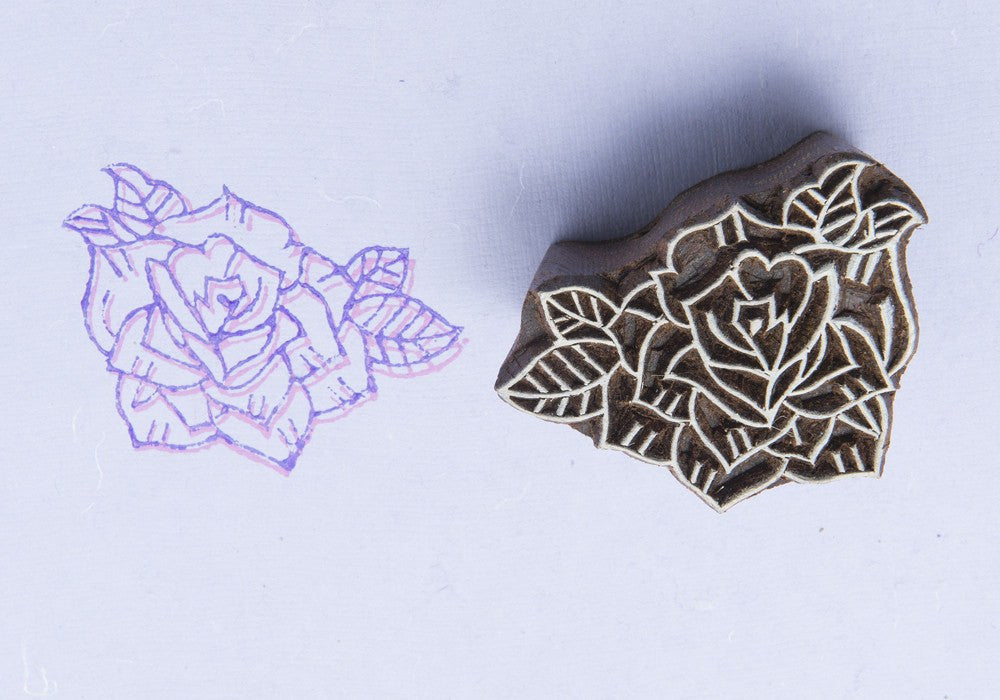 Rose wooden printing block