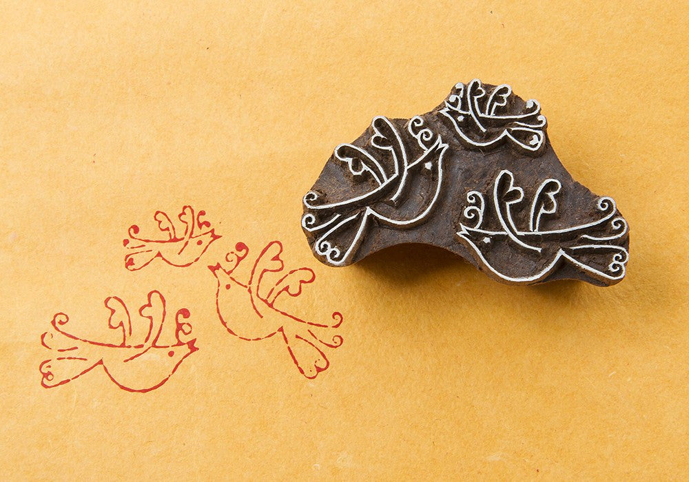hand carved wooden printing block