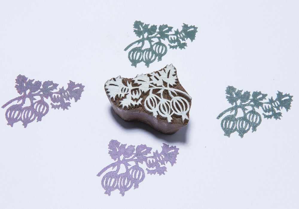 Berries hand carved Indian printing block