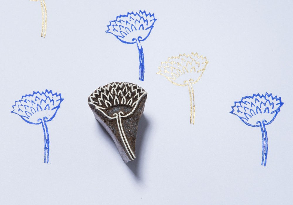 Carnation wooden printing block