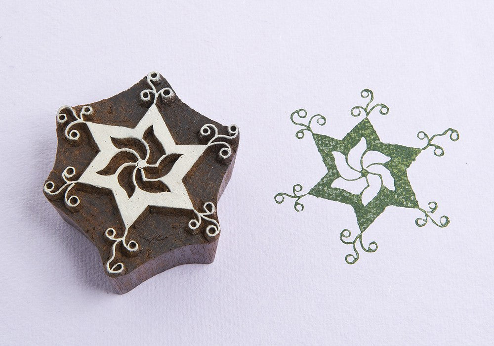 hand carved wooden printing block