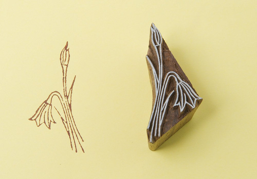 Bluebell wooden printing block
