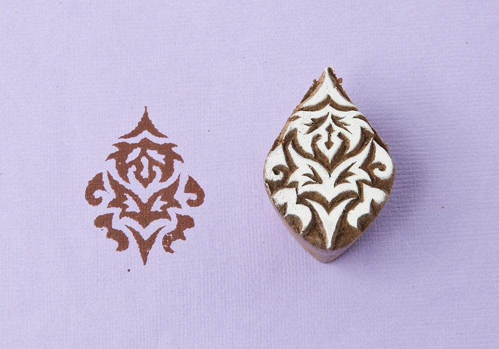 hand carved wooden printing block