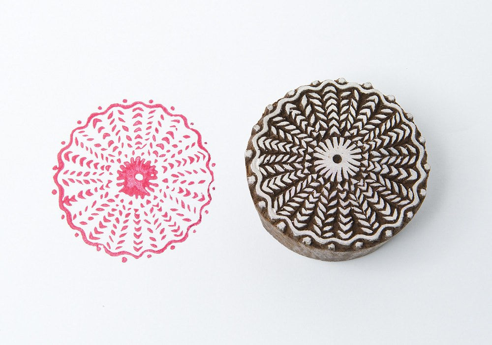 hand carved wooden printing block