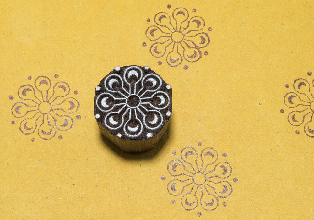 hand carved wooden printing block