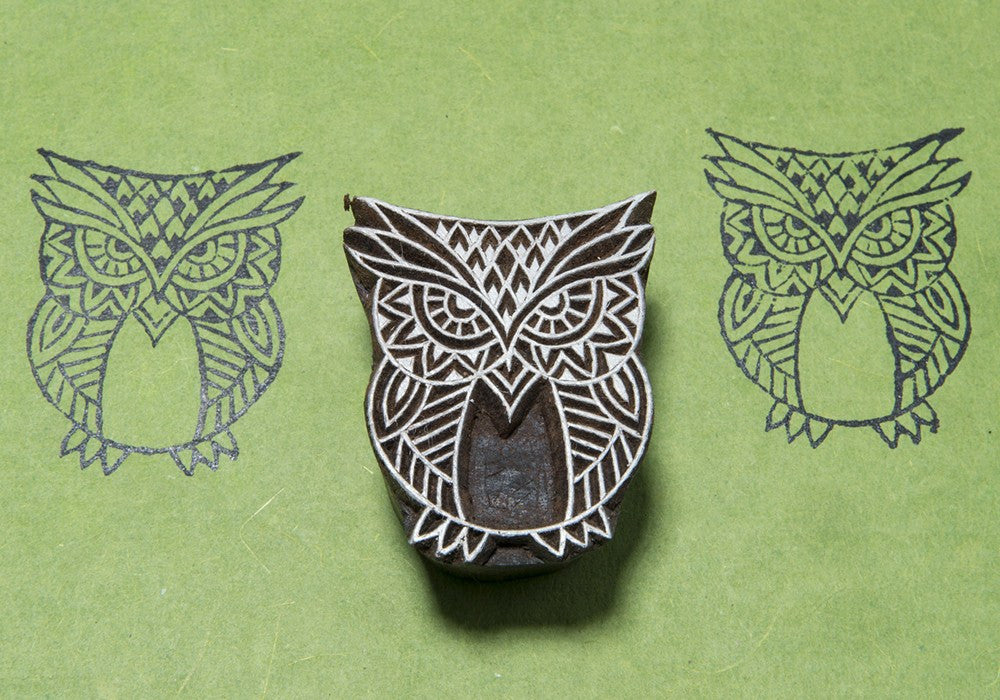 hand carved wooden printing block