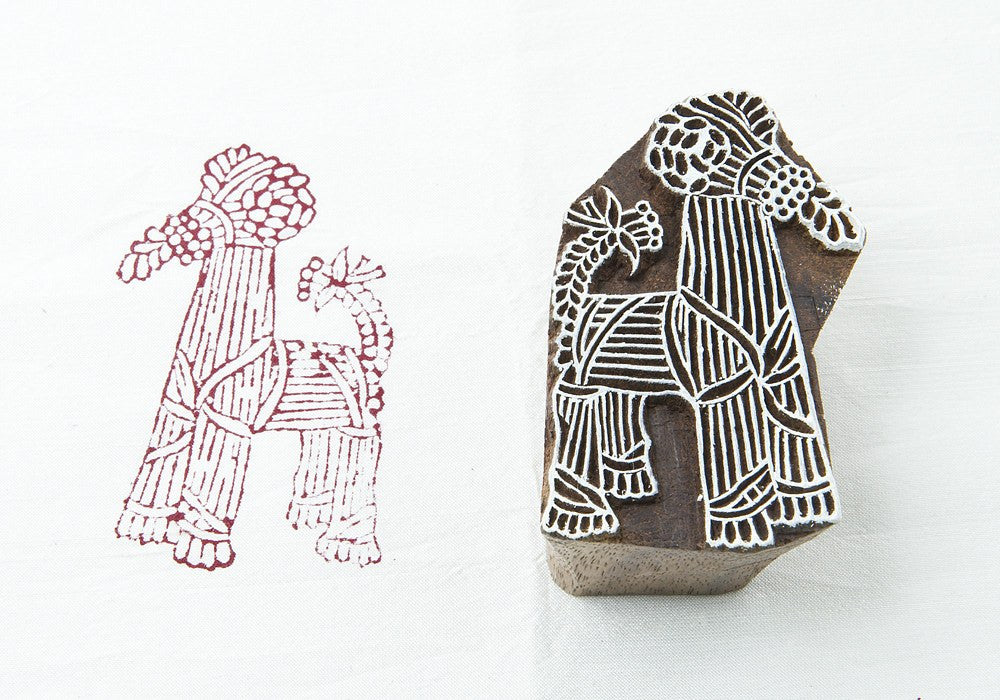 Birchbark Goat wooden printing block